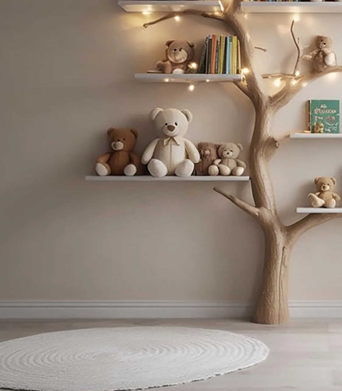 Tree Bookshelf Solid Wood Handmade Tree Design for kidsRoom Decor